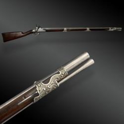 Fusil De Type Militaire, Signé Manceaux, Pour Le Marché Oriental, à Garnitures En Argent