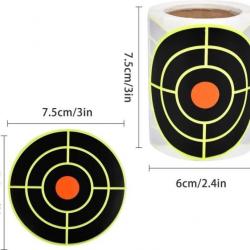 3 Rouleau 600 cibles réactives autocollante centre de cibles