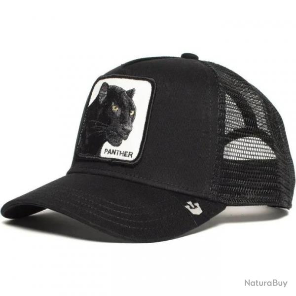 Casquette baseball arrire ouvert avec patch animal - Panthre noire