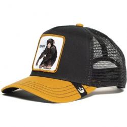 Casquette baseball arrière ouvert avec patch animal - Singe noir et jaune