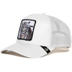 Casquette baseball arrière ouvert avec patch animal - Tigre blanc