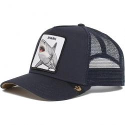 Casquette baseball arrière ouvert avec patch animal - Requin bleu marine