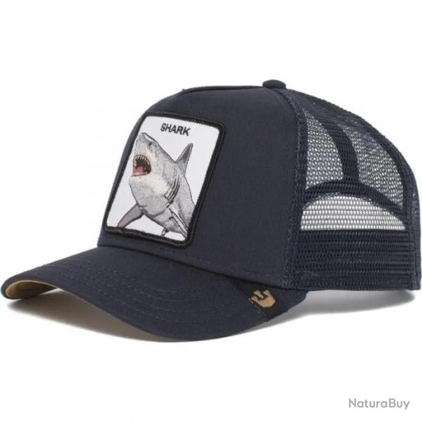 Casquette baseball arrire ouvert avec patch animal - Requin bleu marine