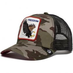 Casquette baseball arrière ouvert avec patch animal - Aigle camouflage