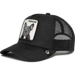 Casquette baseball arrière ouvert avec patch animal - Chien noir