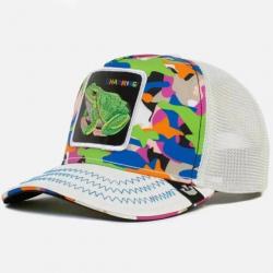 Casquette baseball arrière ouvert avec patch animal - Grenouille camouflage