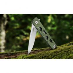 Couteau Ruike P878 Green Lame Acier 14C28N Manche Aluminium IKBS Linerlock Clip RKEP878AG