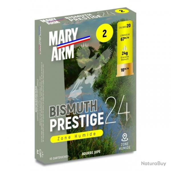 CARTOUCHE DE CHASSE MARY ARM PRESTIGE BISMUTH 24 BJ - CALIBRE 20 2