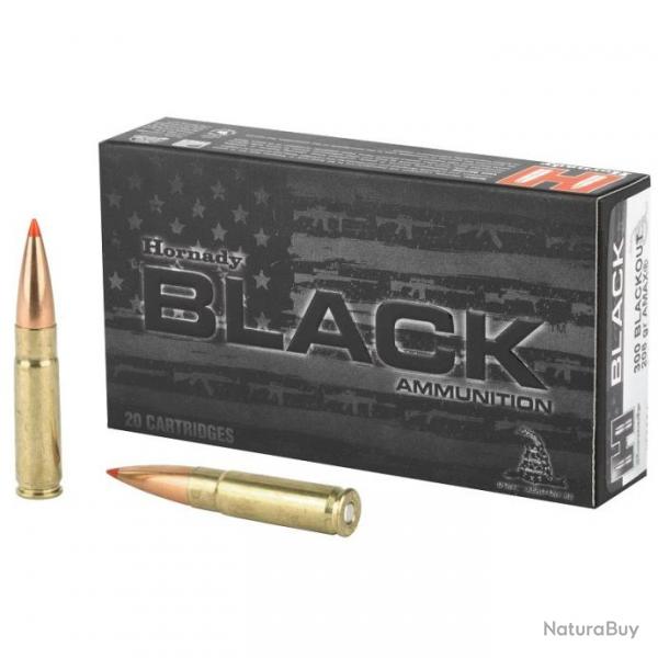 REF.80891 Bote de 20 cartouches Hornady 300 Blackout 208GR A-MAX BLACK