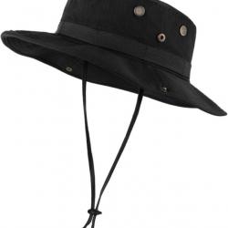 Chapeau d'Été à Large bird Chasse Safari Buisson Jungle Randonnée Camping Noir