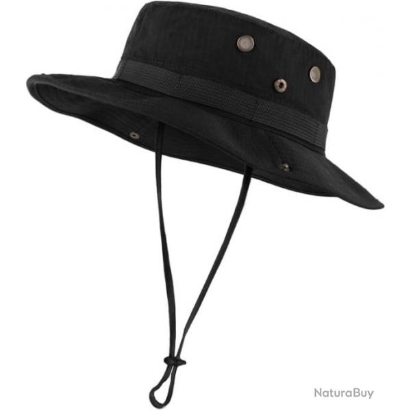 Chapeau d't  Large bird Chasse Safari Buisson Jungle Randonne Camping Noir