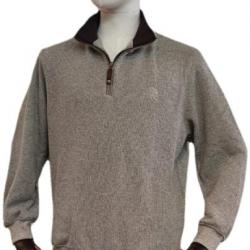 SWEAT COL ZIPPÉ "TAUPE" LOVERGREEN