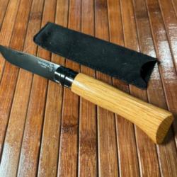 COUTEAU OPINEL N8 CLASSE  LUXE LAME NOIR BOIS DE CHÊNE