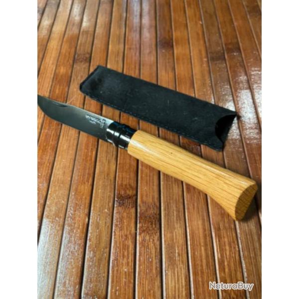 COUTEAU OPINEL N8 CLASSE  LUXE LAME NOIR BOIS DE CHNE