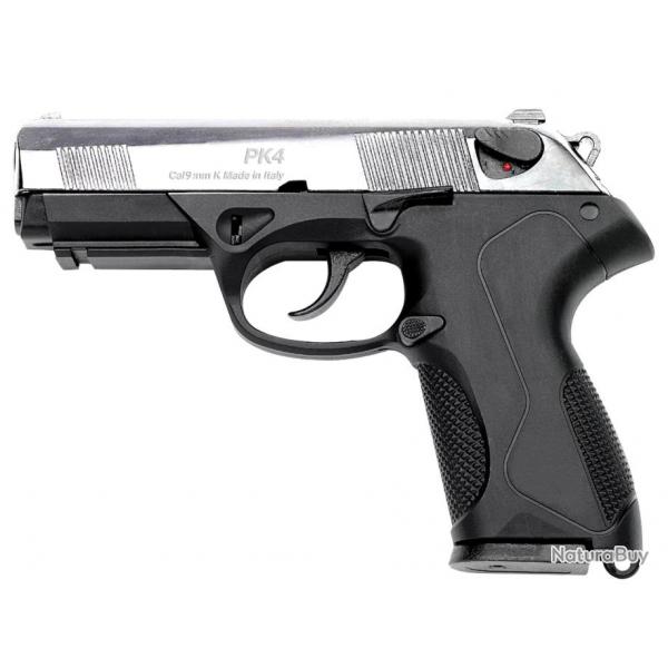 Pistolet 9 mm  blanc Chiappa PK4 bicolore noir/nickel CHIAPPA PISTOLET PK4 CHROME - 9 PA /