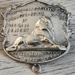 Médaille Fédération des Sociétés de Gymnastique Franche-Comté Belfort concours des 15 16 Août 1914