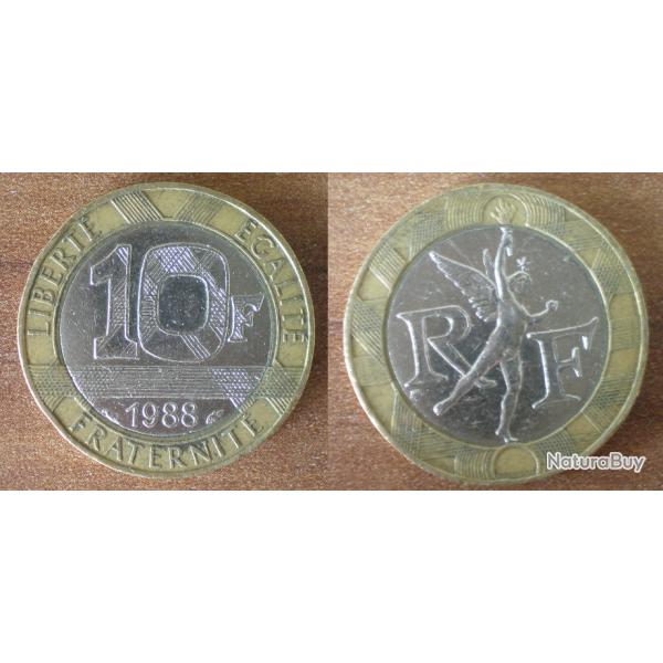 France 10 Francs 1988 Piece Franc Bi Metallique Ange De La Bastille