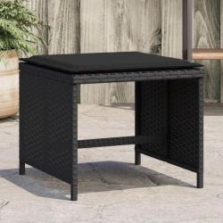 Tabourets de jardin avec coussins 4 pcs noir 41x41x36 cm rotin