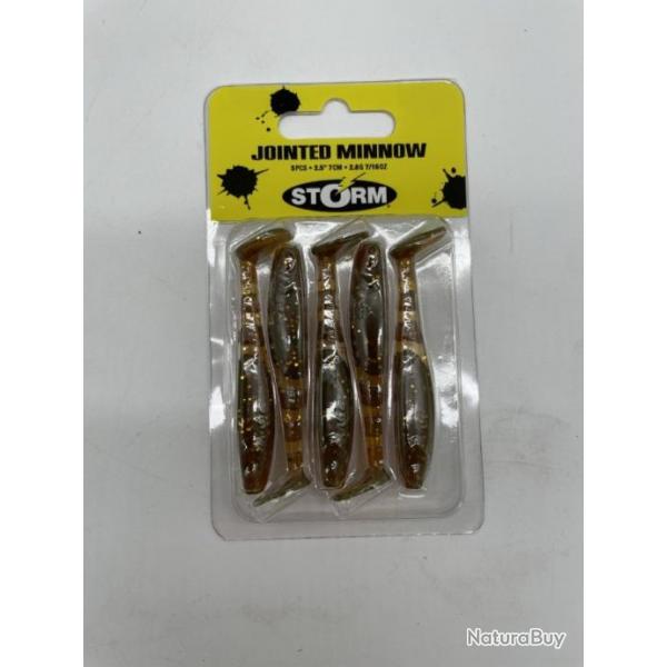 leurres souples de pche, jointed minnow, de la marque STORM, 7cm40 pice disponible