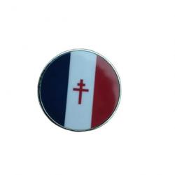 Pins badge croix de lorraine sur drapeau français résistance France libre De Gaulle