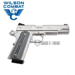 Pistolet WILSON COMBAT 1911 Acp Full Size Stainless Cal 9x19 Plaquettes G10 Gris/Noir