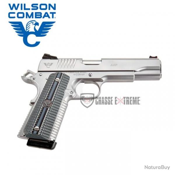 Pistolet WILSON COMBAT 1911 Acp Full Size Stainless Cal 9x19 Plaquettes G10 Gris/Noir