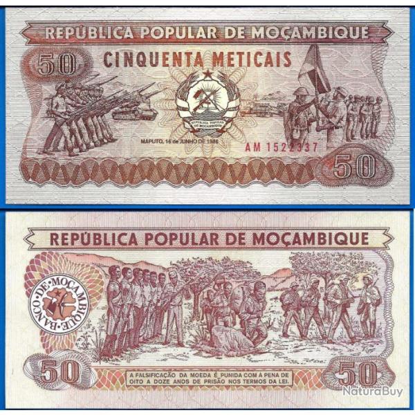 Mozambique 50 Meticais 1986 Neuf Serie AM Billet Afrique Militaire