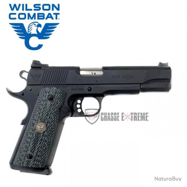 Pistolet WILSON COMBAT 1911 Cqb Elite Noir Cal 9x19 Plaquettes G10 Gris/Noir