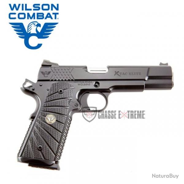 Pistolet WILSON COMBAT 1911 X-Tac Elite Full Size Noir Cal 45 Acp Plaquettes Noir Sunburst