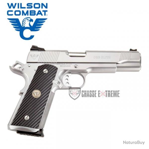 Pistolet WILSON COMBAT 1911 Cqb Elite Stainless Cal 9x19 Plaquettes G10 Noires