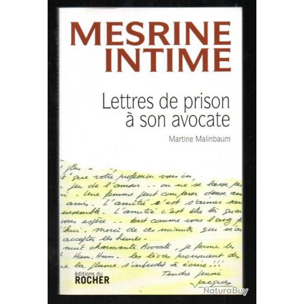 Mesrine Intime - Lettres de prison  son avocate Malinbaum Martine