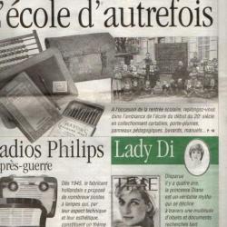 la vie du collectionneur 377 , l'école d'autrefois , lady di, postes philips après-guerre,