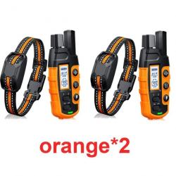 Collier de Dressage pour Chien de 2600m avec Télécommande 3 à 55 Kg X 2 Pièces Orange