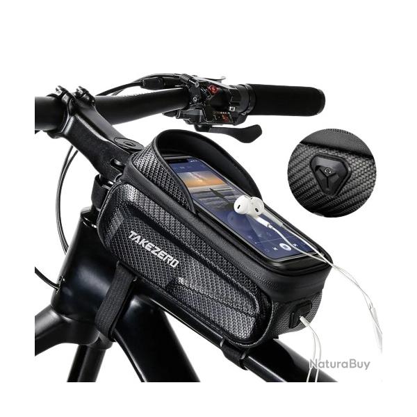 Sacoche de Cadre Vlo  Support de Tlphone VTT Impermable cran tactique 6,9"