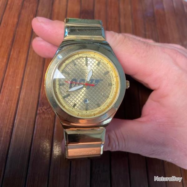 MONTRE SWATCH GOLDFINGER JAMES BOND 007 FULL GOLD