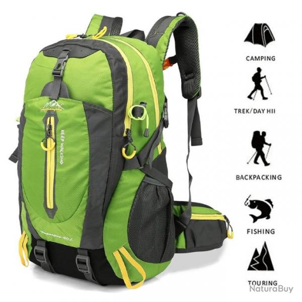 Sac  dos Militaire 40L tanche Voyage Camping Randonne Vert