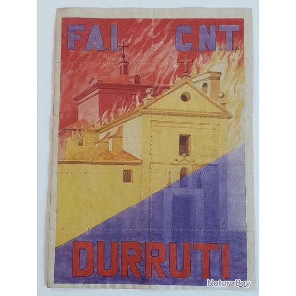 Feuille tickets rationnement guerre d'Espagne 1937 combattants anarchistes de la colonne Durruti