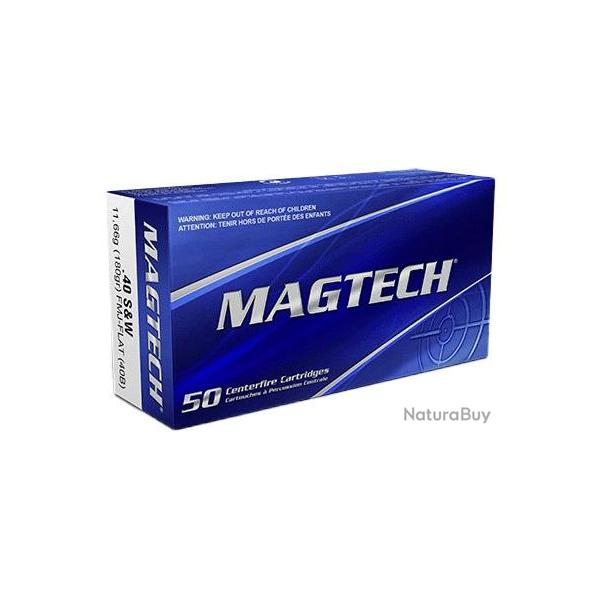 CARTOUCHES MAGTECH 40SW 180GR FMJ FLAT grs boite de 50 par 20 boites, 1000 munitions