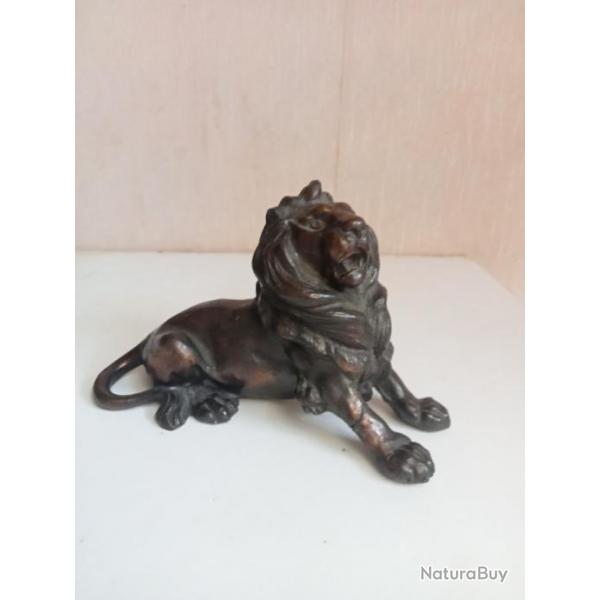 statuette ancienne lion en rgule hauteur 11 cm longueur 14 cm
