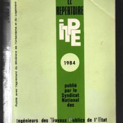 répertoire des ingénieurs des travaux publics de l'état équipement et mines 1984