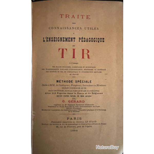 Livre L'enseignement pdagogique du tir de 1894