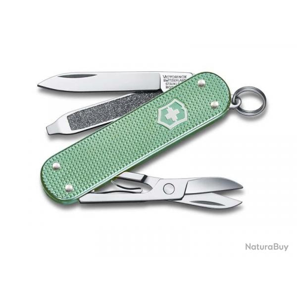 BEL1067 COUTEAU SUISSE VICTORINOX CLASSIC SD MINTY MINT ALOX BLEU MENTHE GLACIALE 5 FONCTIONS NEUF