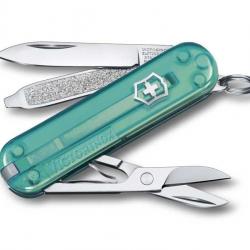 BEL1068 COUTEAU SUISSE VICTORINOX CLASSIC SD TROPICAL SURF TRANSLUCIDE 7 FONCTIONS NEUF