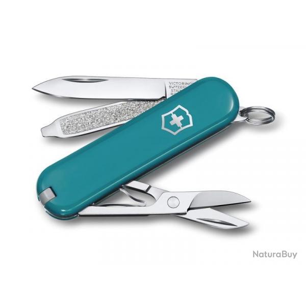 BEL1069 COUTEAU SUISSE VICTORINOX CLASSIC SD MOUNTAIN LAKE BLEU CANARD 7 FONCTIONS NEUF