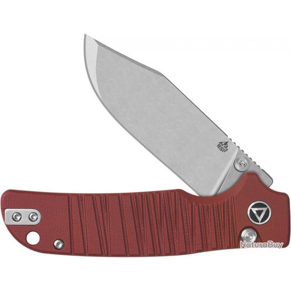 Couteau QSP Kali Dark Red Manche G10 Lame Acier 14C28N SW IKBS Button Lock Clip QS159A1