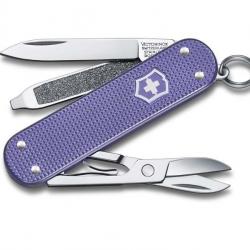 BEL1076 COUTEAU SUISSE VICTORINOX CLASSIC SD ELECTRIC LAVENDER ALOX 5 FONCTIONS NEUF