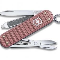 BEL1103 COUTEAU SUISSE VICTORINOX CLASSIC SD PRECIOUS ALOX GENTLE ROSE 5 FONCTIONS NEUF