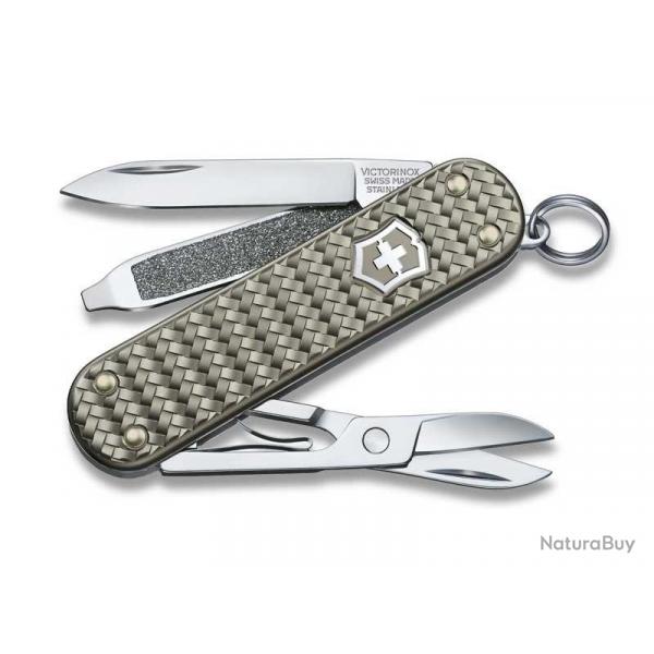 BEL1104 COUTEAU SUISSE VICTORINOX CLASSIC SD PRECIOUS ALOX INFINITE GREY 5 FONCTIONS NEUF