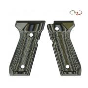 Poignées Palissandre Rayées - Compatible Beretta 92FS, M9, Etc. - Marque KSD - Fabriqué En Turquie - Neuf