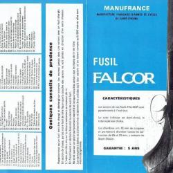 notice fusil FALCOR MANUFRANCE (envoi par mail) - VENDU PAR JEPERCUTE (m2071)